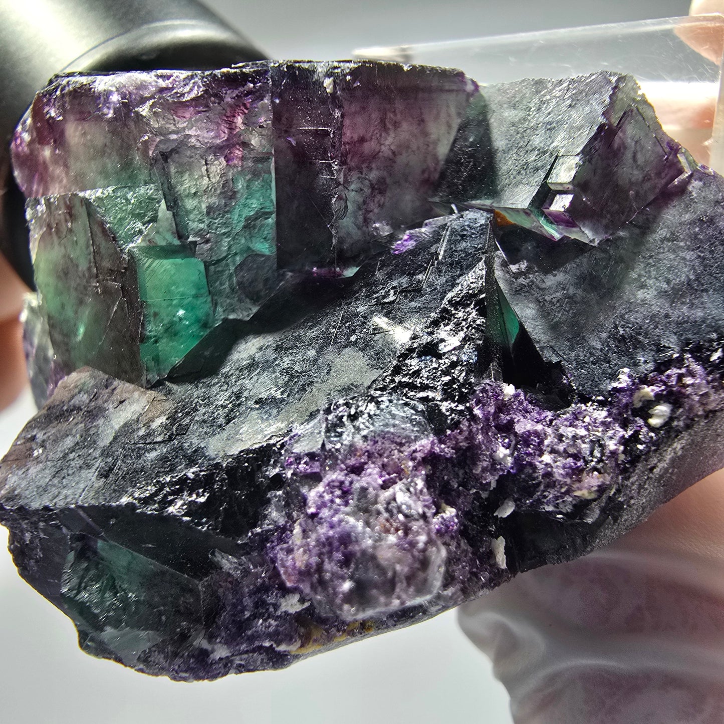 Seltene Phantom Fluorit Würfel Stufe, grün lila Okorusu, Namibia 51*44*27mm #13276