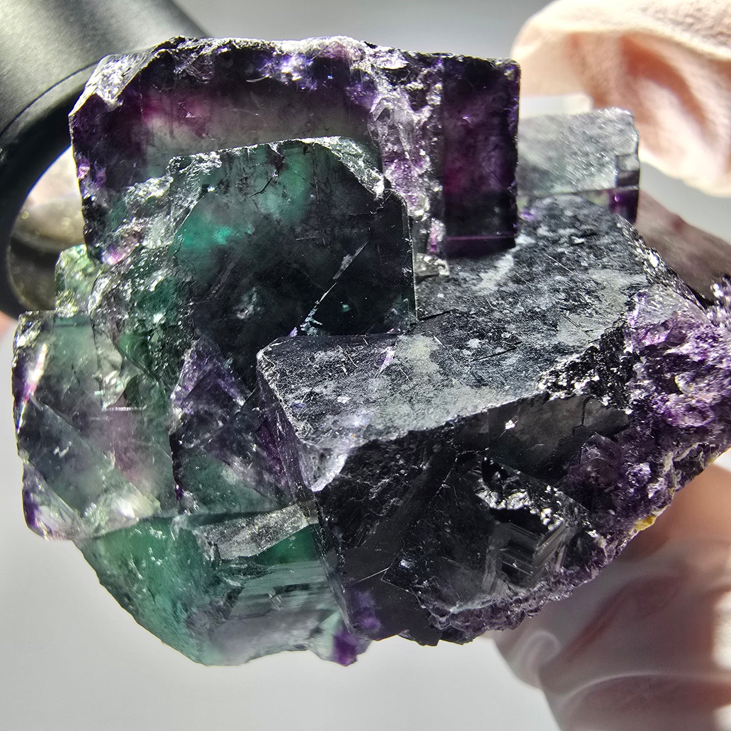Seltene Phantom Fluorit Würfel Stufe, grün lila Okorusu, Namibia 51*44*27mm #13276
