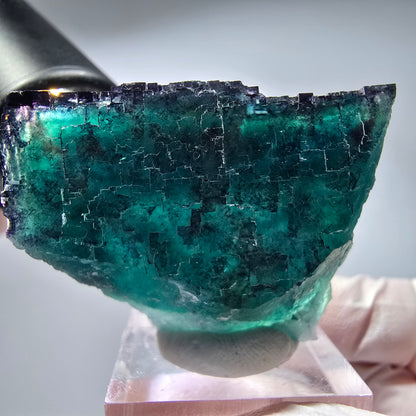 Phantom Fluorit Würfel Stufe, parkettiert Okorusu, Namibia 41*32*21mm #13278