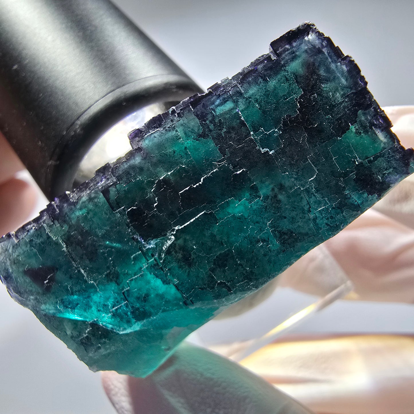 Phantom Fluorit Würfel Stufe, parkettiert Okorusu, Namibia 41*32*21mm #13278