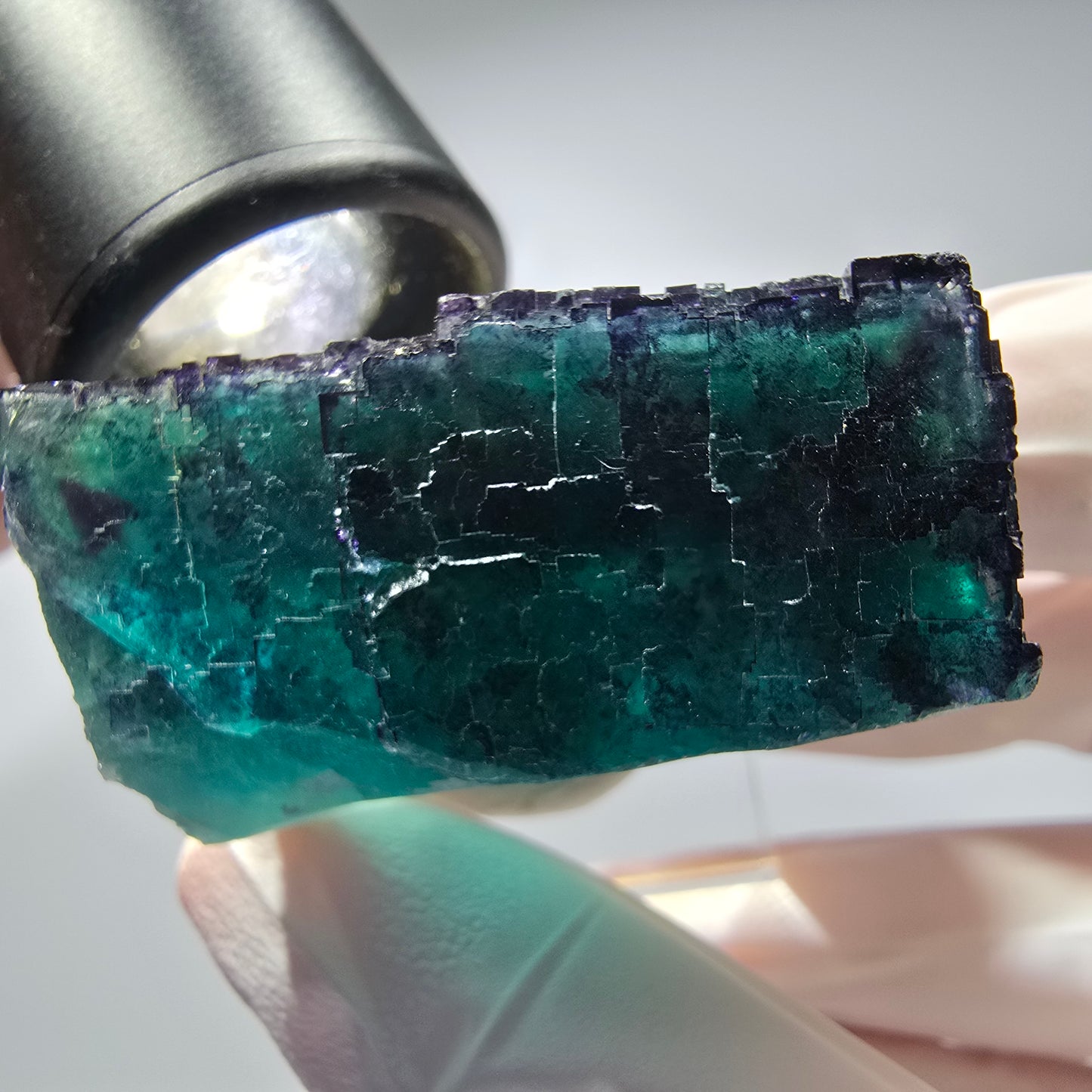 Phantom Fluorit Würfel Stufe, parkettiert Okorusu, Namibia 41*32*21mm #13278