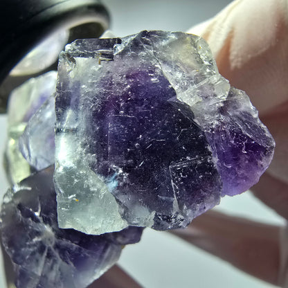 Seltene Phantom Fluorit Würfel Stufe, lila weiß Okorusu, Namibia 68*34*25mm #13279