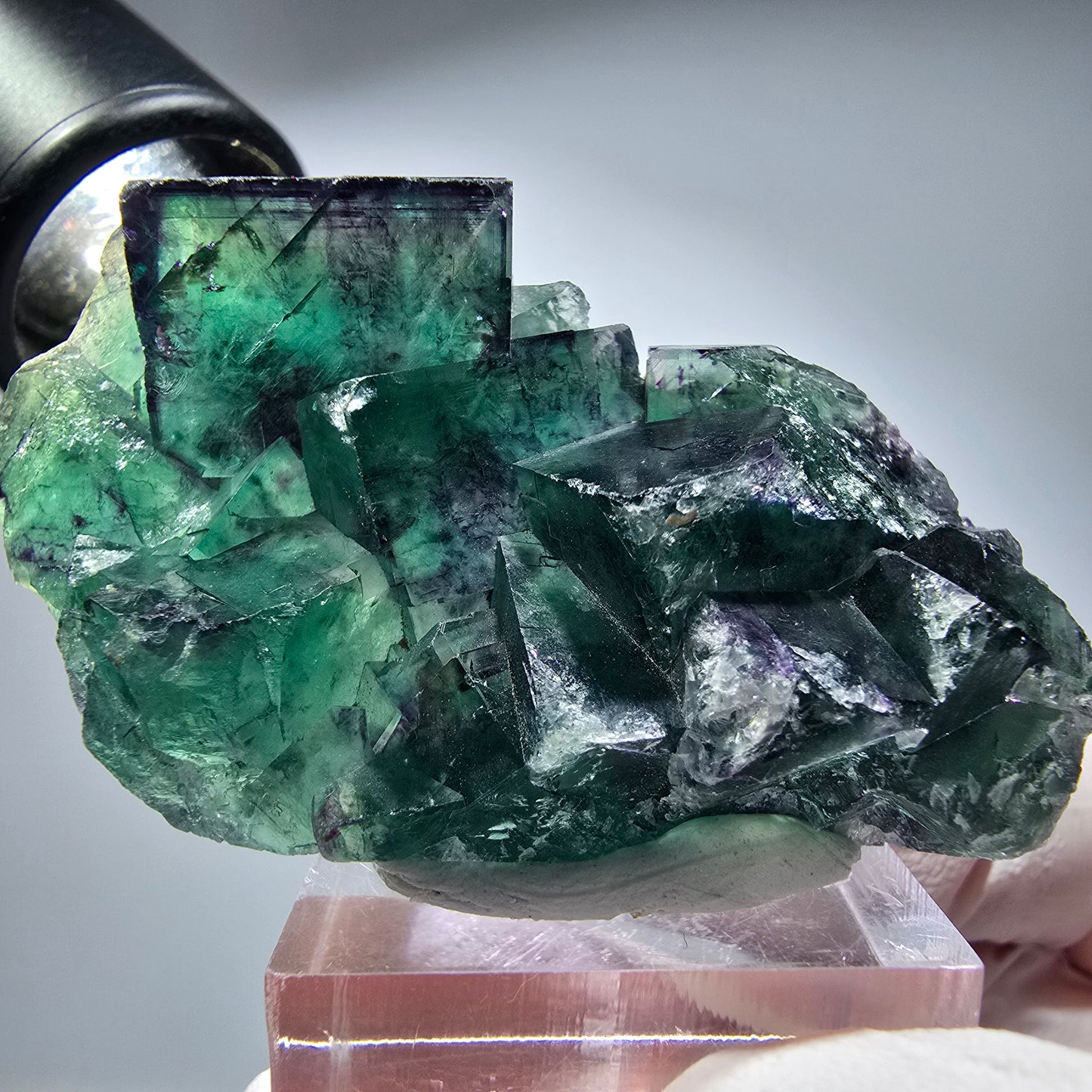 Seltene Phantom Fluorit Würfel Stufe, grün lila Okorusu, Namibia 56*35*19mm #13280