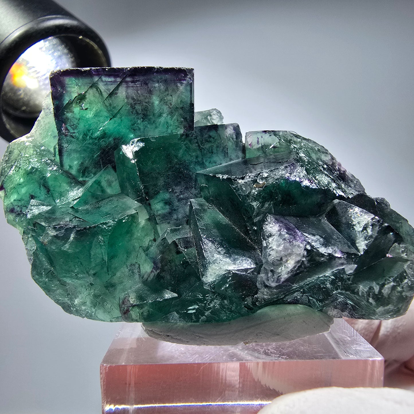 Seltene Phantom Fluorit Würfel Stufe, grün lila Okorusu, Namibia 56*35*19mm #13280