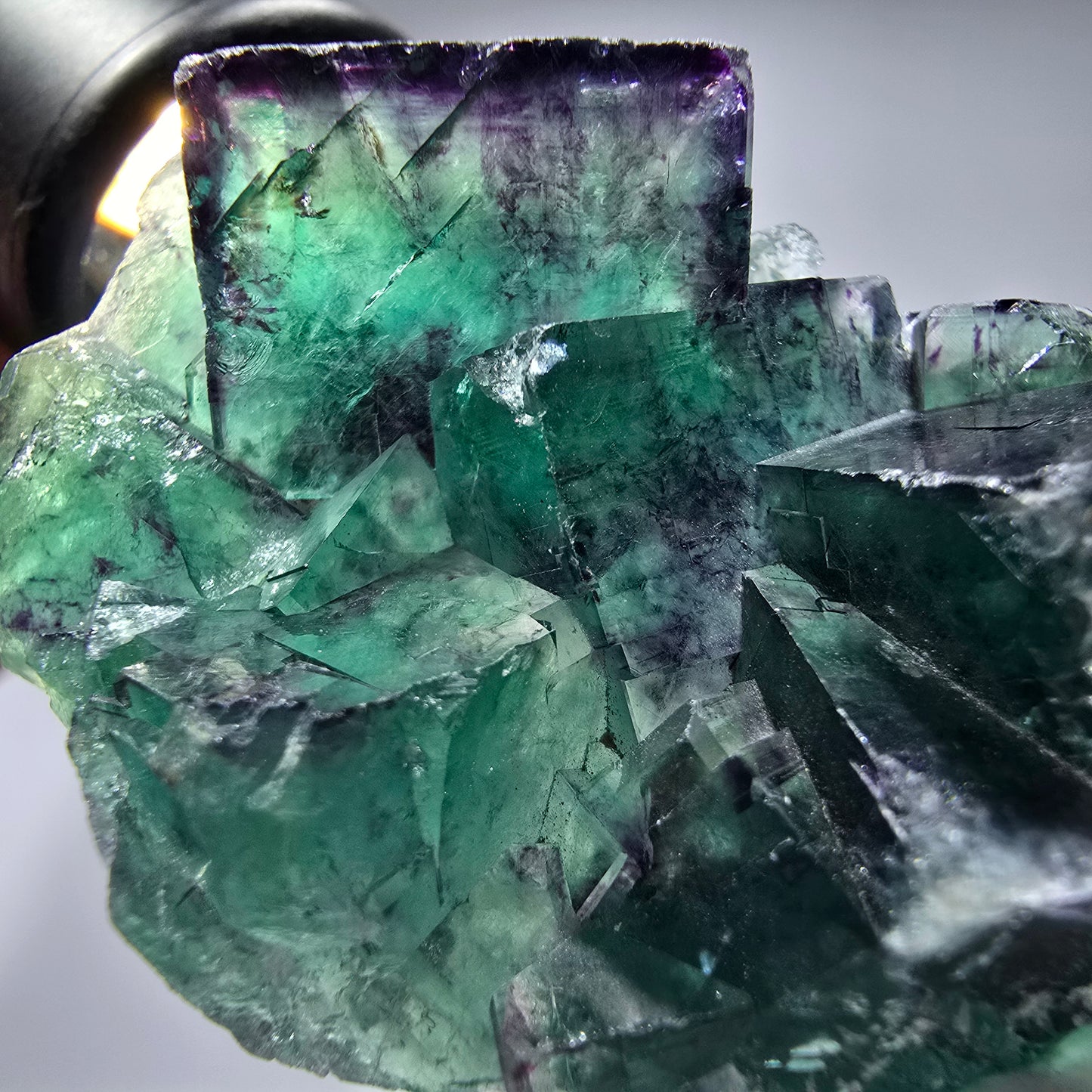Seltene Phantom Fluorit Würfel Stufe, grün lila Okorusu, Namibia 56*35*19mm #13280