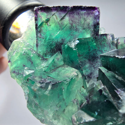 Seltene Phantom Fluorit Würfel Stufe, grün lila Okorusu, Namibia 56*35*19mm #13280