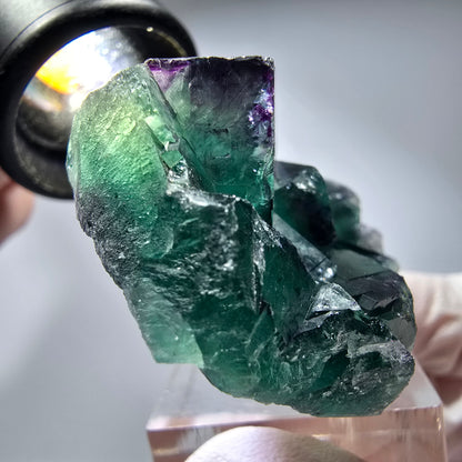 Seltene Phantom Fluorit Würfel Stufe, grün lila Okorusu, Namibia 56*35*19mm #13280