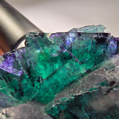 Phantom Fluorit Würfel Stufe, parkettiert Okorusu, Namibia 62*50*32mm #13281
