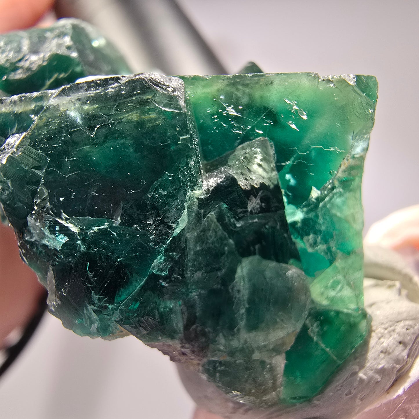 Phantom Fluorit Würfel Stufe, parkettiert grün Okorusu, Namibia 59*38*26mm #13282
