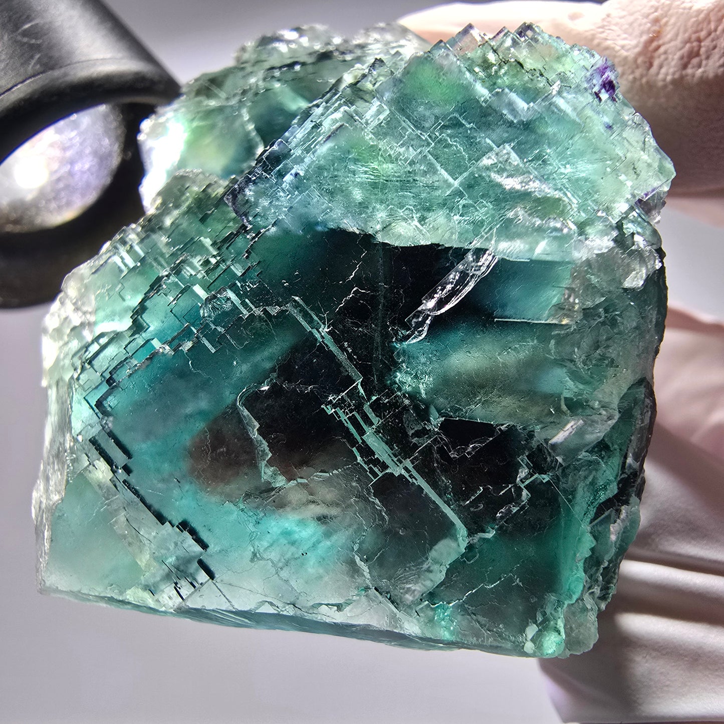 Phantom Fluorit Würfel Stufe, parkettiert grün Okorusu, Namibia 51*45*29mm #13283