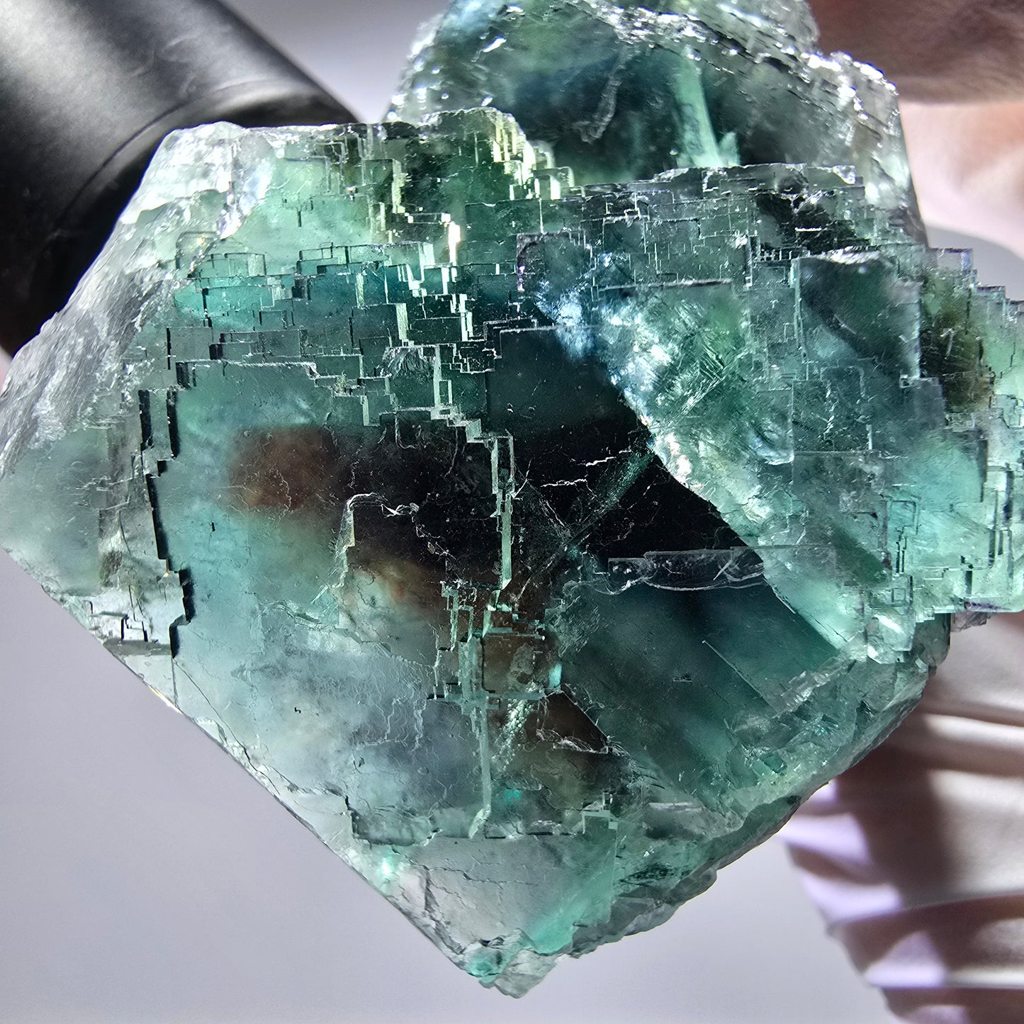 Phantom Fluorit Würfel Stufe, parkettiert grün Okorusu, Namibia 51*45*29mm #13283