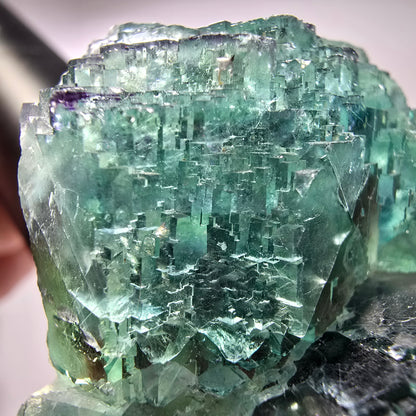 Phantom Fluorit Würfel Stufe, parkettiert grün Okorusu, Namibia 51*45*29mm #13283