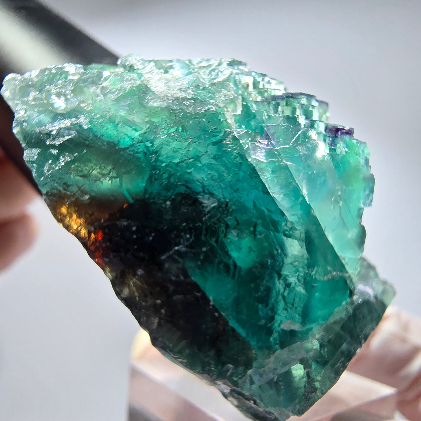 Phantom Fluorit Würfel Stufe, parkettiert grün Okorusu, Namibia 51*45*29mm #13283