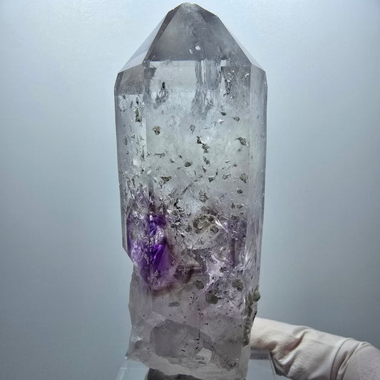 XL Enhydro Phantom Amethyst mit Prehnit 6x Blase Streep Mine Goboboseb Namibia 104*35*28mm #13285