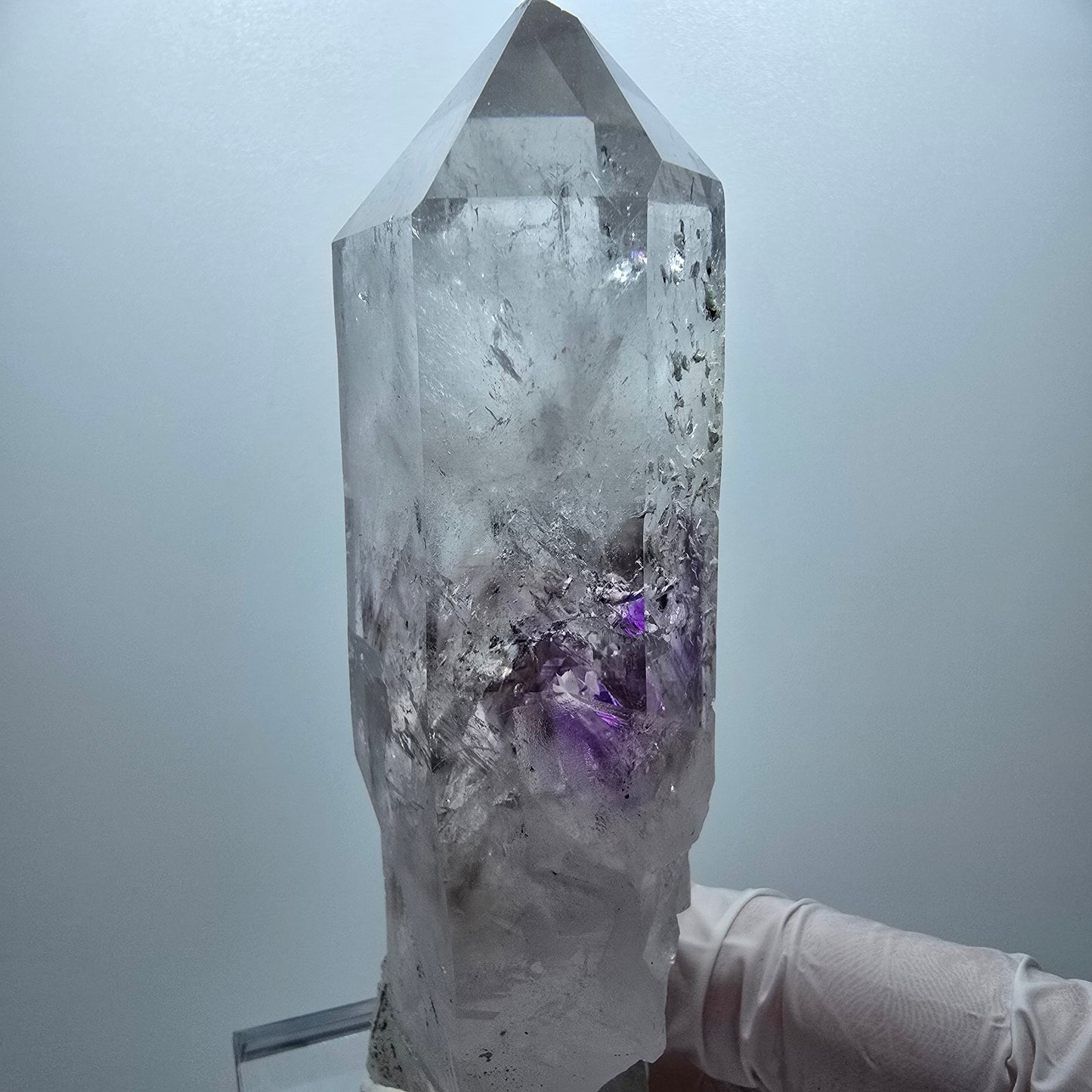 XL Enhydro Phantom Amethyst mit Prehnit 6x Blase Streep Mine Goboboseb Namibia 104*35*28mm #13285