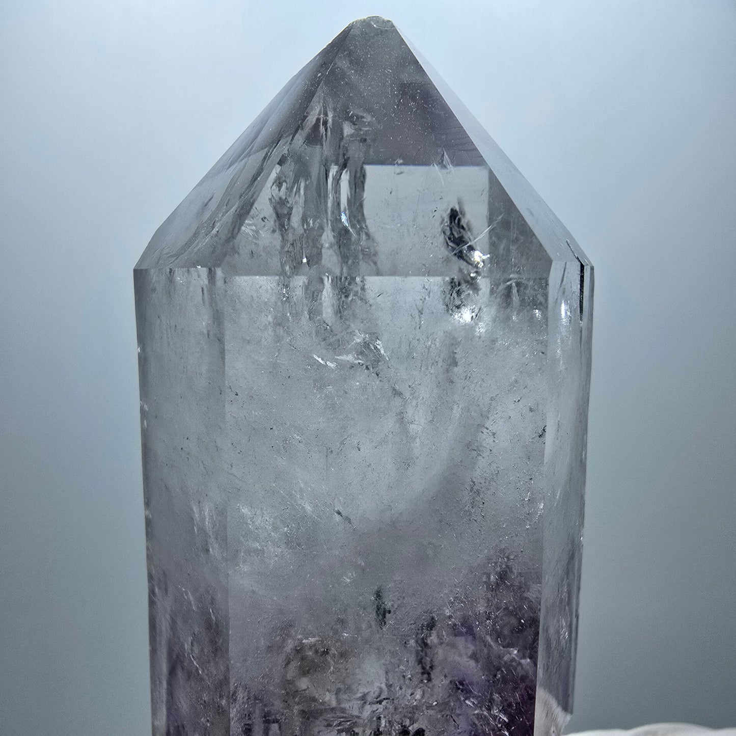 XL Enhydro Phantom Amethyst mit Prehnit 6x Blase Streep Mine Goboboseb Namibia 104*35*28mm #13285