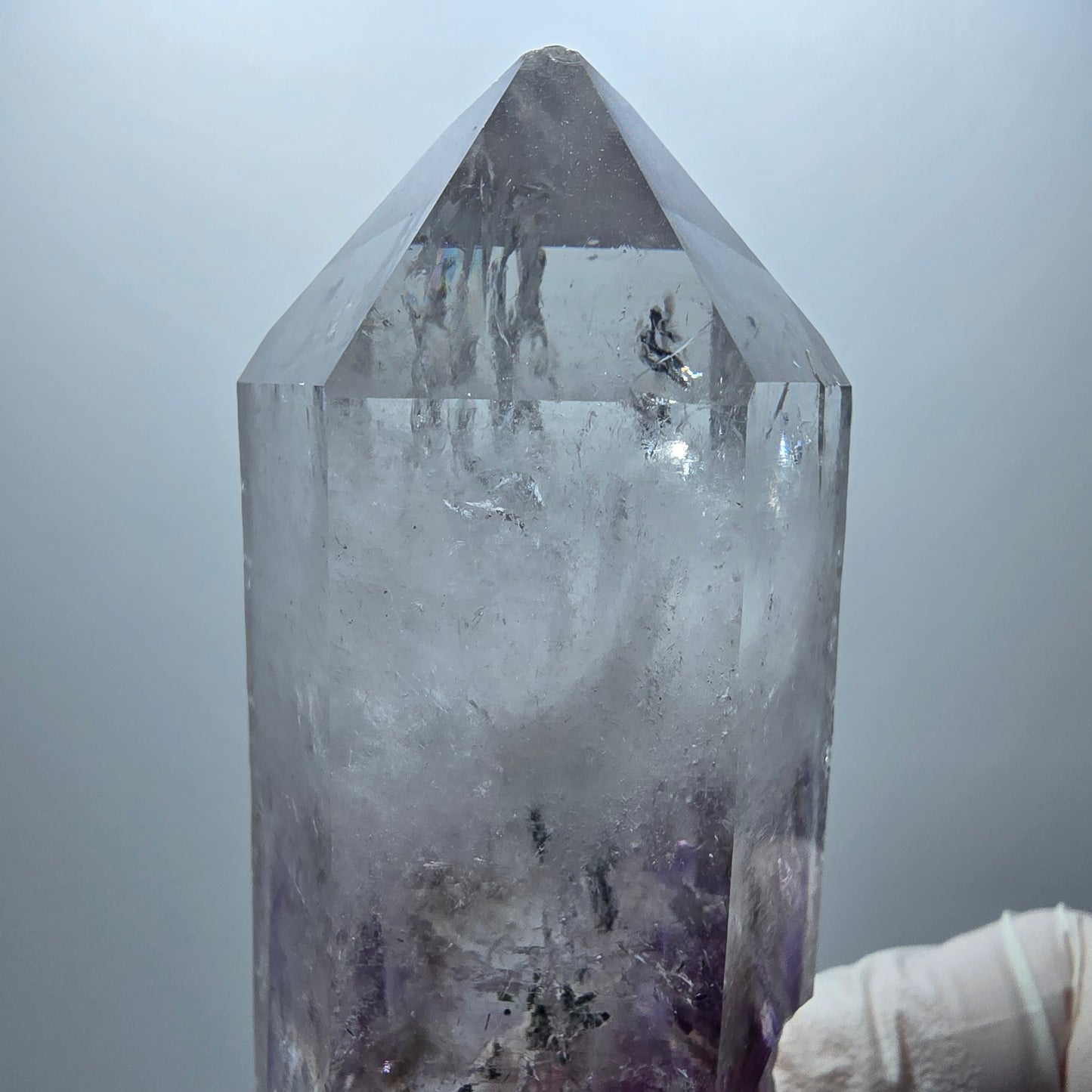 XL Enhydro Phantom Amethyst mit Prehnit 6x Blase Streep Mine Goboboseb Namibia 104*35*28mm #13285