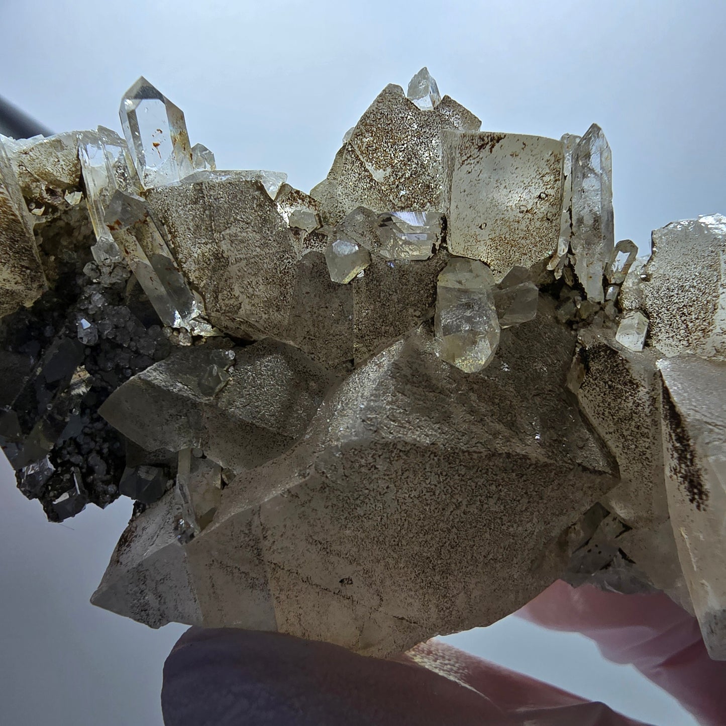 Große Calcit Würfel, Starburst Quarz Stufe Streep Mine Goboboseb Namibia 112*42*36mm #13286