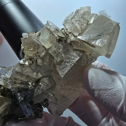 Große Calcit Würfel, Starburst Quarz Stufe Streep Mine Goboboseb Namibia 112*42*36mm #13286