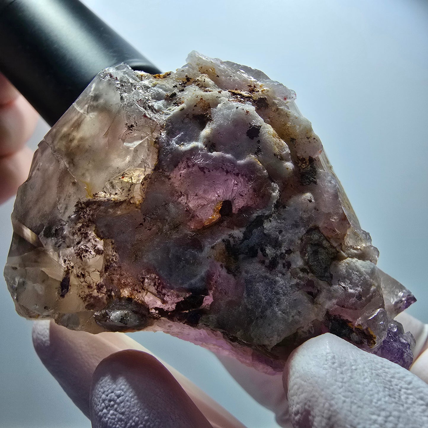 Große Phantom Amethyst Spitze Goboboseb, Namibia 72*59*57mm #13290