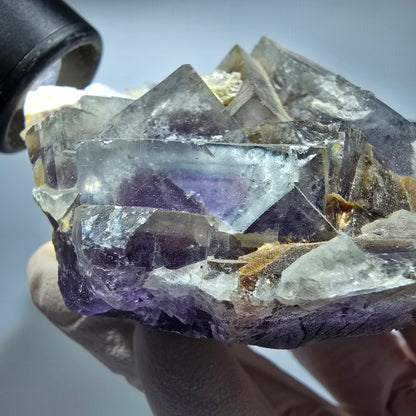 Große Phantom Fluorit Würfel Stufe, lila weiß Okorusu, Namibia 110*71*35mm #13304