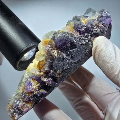 Große Phantom Fluorit Würfel Stufe, lila weiß Okorusu, Namibia 110*71*35mm #13304