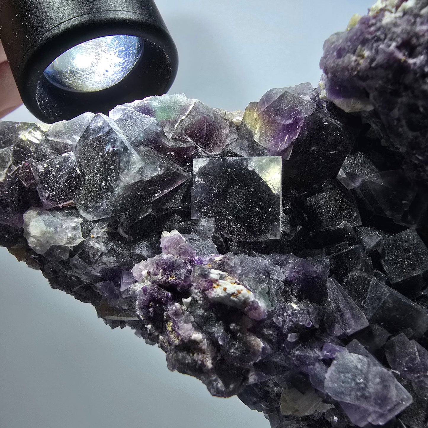 XL Phantom Fluorit Würfel Stufe, grün lila Okorusu, Namibia 137*74*51mm #13307