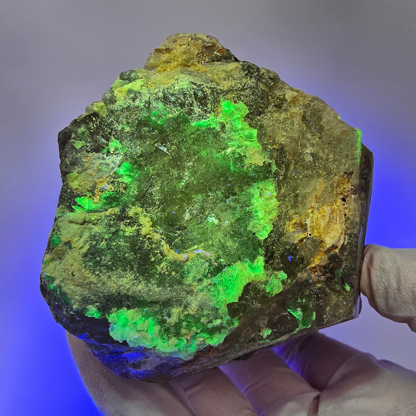 Große Skelett Rauchquarz, Fluorit, Hyalit, Schörl Turmalin Erongo, Namibia 138*71*75mm #13308