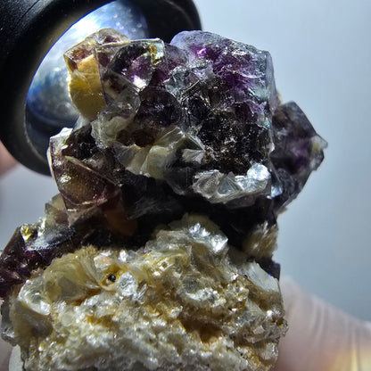Bunte Phantom Fluorit, Muskovit, Schörl Turmalin Stufe Erongo Namibia 39*34*24mm #13321