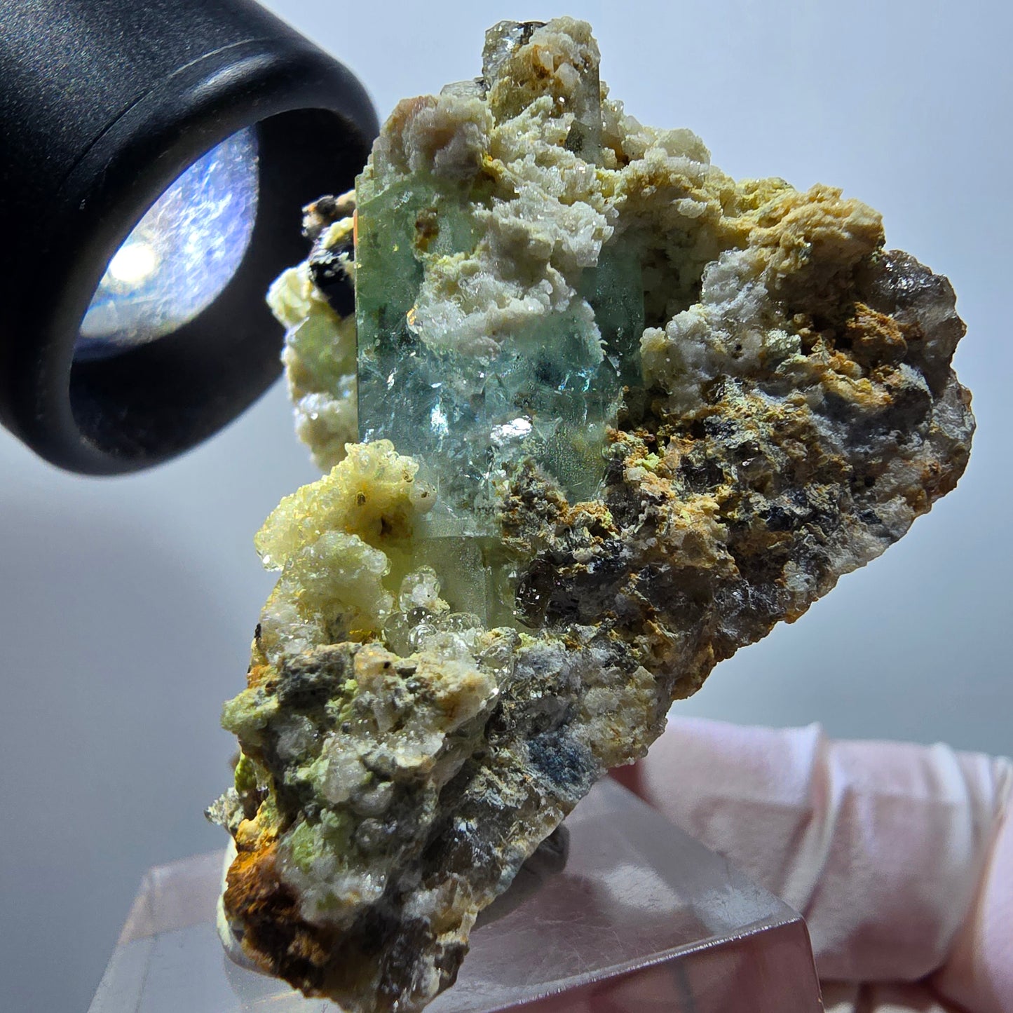 Seltene Aquamarin, Hyalit Opal, Orthoklas Stufe Erongo Namibia 46*37*33mm #13324