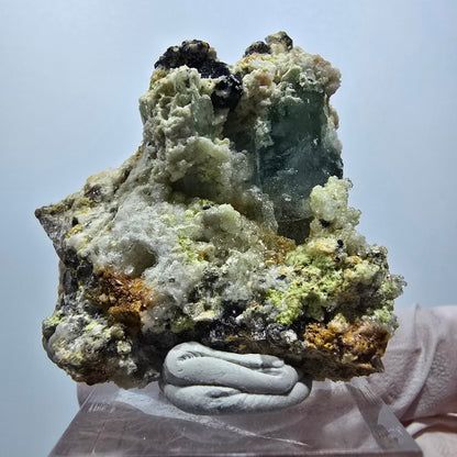 Seltene Aquamarin, Hyalit Opal, Orthoklas Stufe Erongo Namibia 46*37*33mm #13324