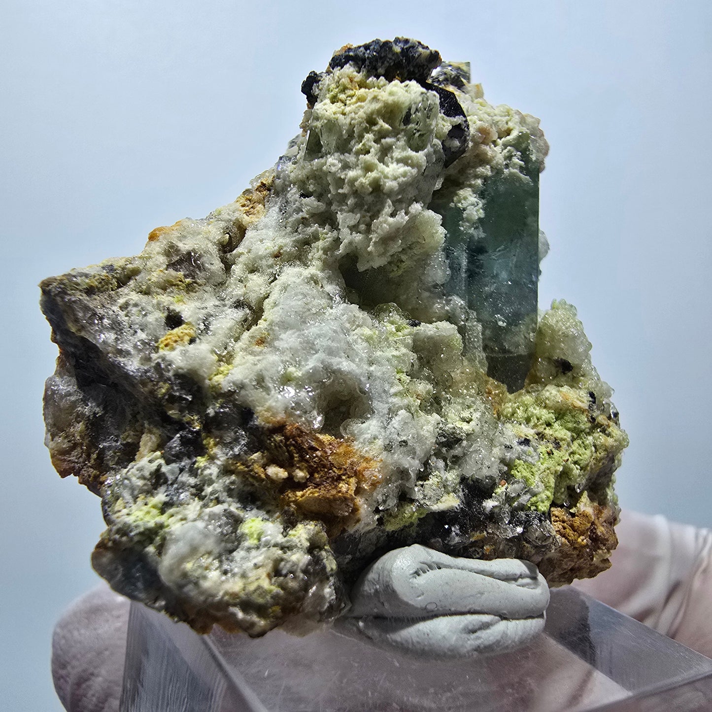 Seltene Aquamarin, Hyalit Opal, Orthoklas Stufe Erongo Namibia 46*37*33mm #13324
