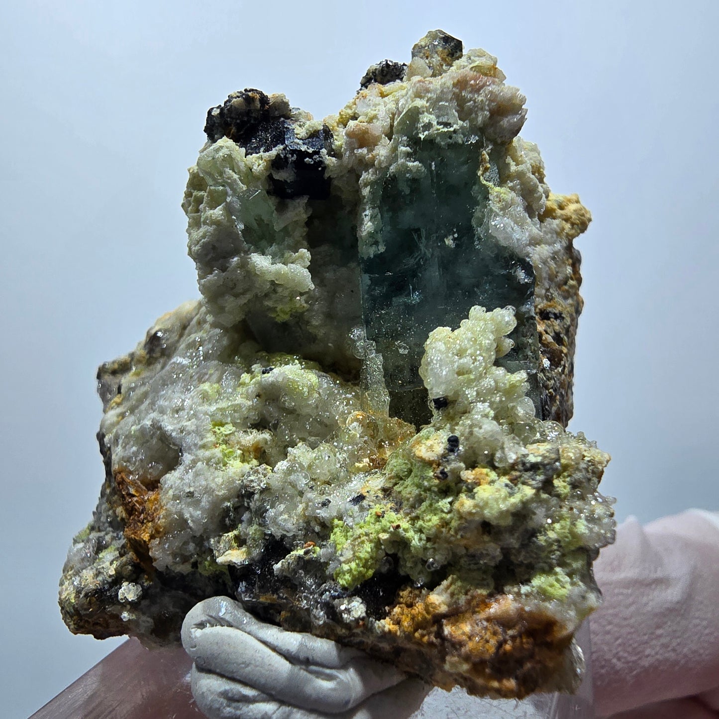 Seltene Aquamarin, Hyalit Opal, Orthoklas Stufe Erongo Namibia 46*37*33mm #13324