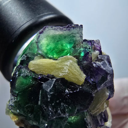 Phantom Fluorit, Schörl Turmalin, Muskovit Stufe Erongo Namibia 33*30*24mm #13326