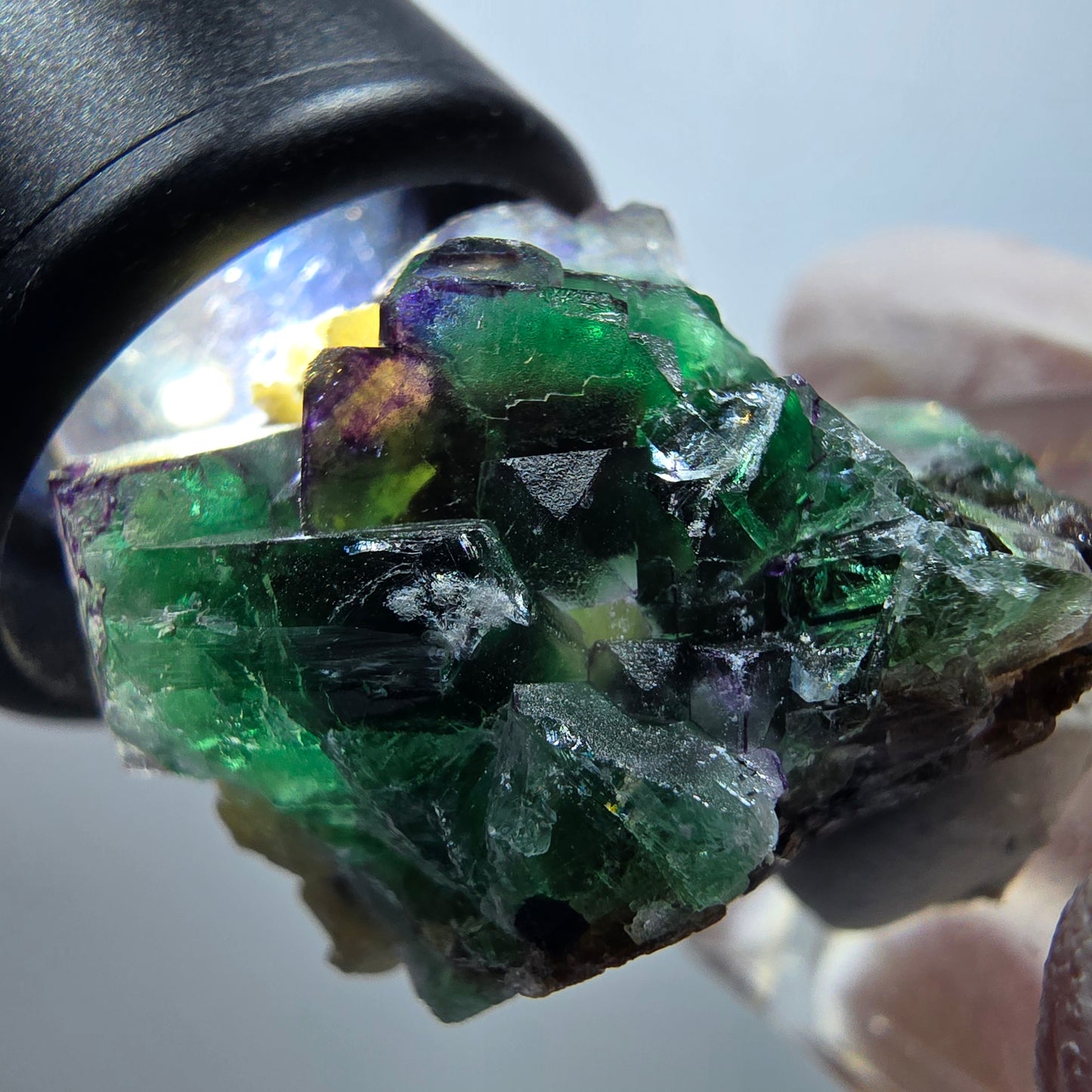 Phantom Fluorit, Schörl Turmalin, Muskovit Stufe Erongo Namibia 33*30*24mm #13326