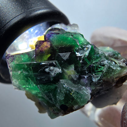Phantom Fluorit, Schörl Turmalin, Muskovit Stufe Erongo Namibia 33*30*24mm #13326