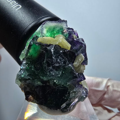 Phantom Fluorit, Schörl Turmalin, Muskovit Stufe Erongo Namibia 33*30*24mm #13326