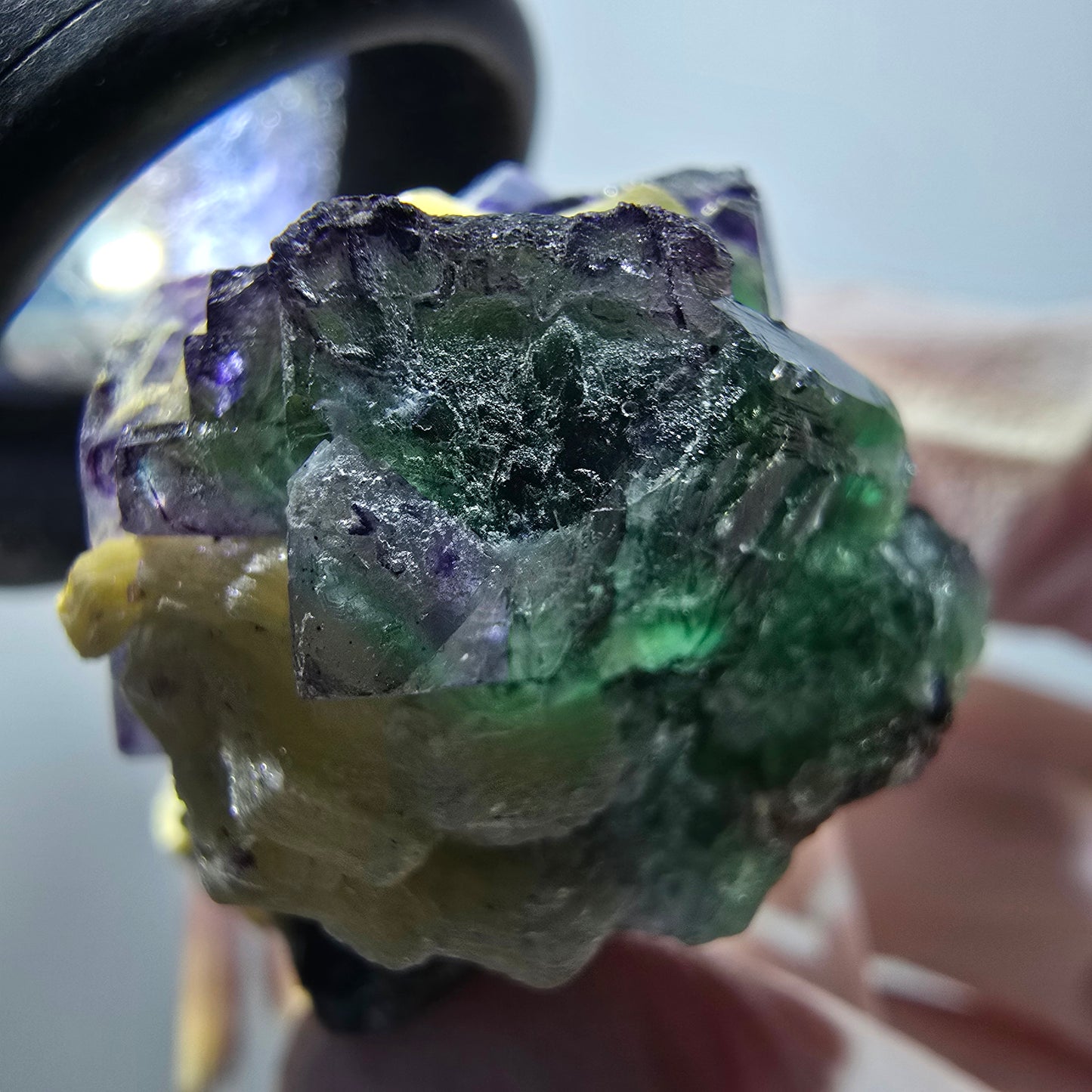 Phantom Fluorit, Schörl Turmalin, Muskovit Stufe Erongo Namibia 33*30*24mm #13326