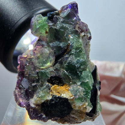 Phantom Fluorit, Schörl Turmalin, Muskovit Stufe Erongo Namibia 34*29*24mm #13327