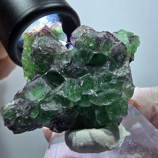 Phantom Fluorit, Schörl Turmalin, Muskovit Stufe Erongo Namibia 42*38*20mm #13329