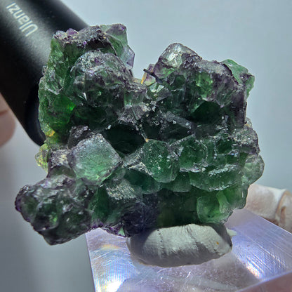 Phantom Fluorit, Schörl Turmalin, Muskovit Stufe Erongo Namibia 42*38*20mm #13329