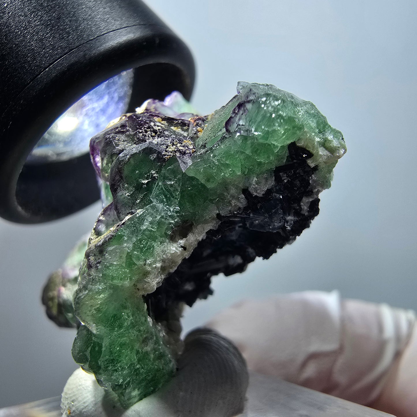 Phantom Fluorit, Schörl Turmalin, Muskovit Stufe Erongo Namibia 42*38*20mm #13329