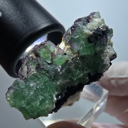 Phantom Fluorit, Schörl Turmalin, Muskovit Stufe Erongo Namibia 42*38*20mm #13329