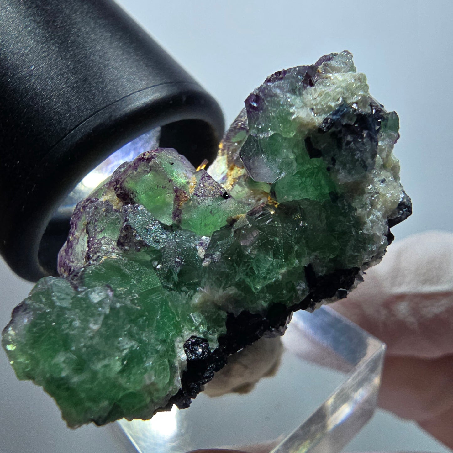 Phantom Fluorit, Schörl Turmalin, Muskovit Stufe Erongo Namibia 42*38*20mm #13329
