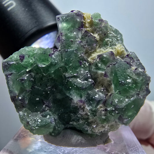 Phantom Fluorit, Schörl Turmalin, Muskovit Stufe Erongo Namibia 30*28*22mm #13330