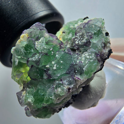 Phantom Fluorit, Schörl Turmalin, Muskovit Stufe Erongo Namibia 30*28*22mm #13330
