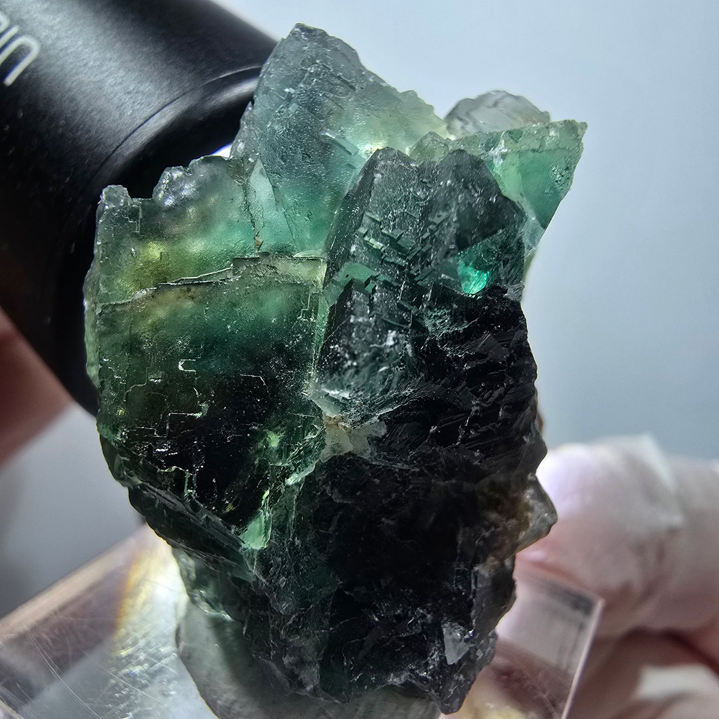 Seltene Phantom Fluorit Würfel Stufe, grün Okorusu, Namibia 33*26*22mm #13333