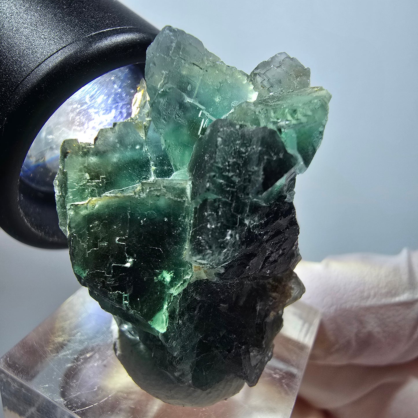Seltene Phantom Fluorit Würfel Stufe, grün Okorusu, Namibia 33*26*22mm #13333