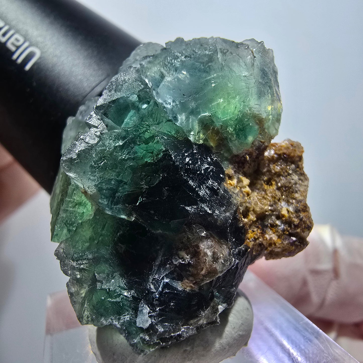 Seltene Phantom Fluorit Würfel Stufe, grün Okorusu, Namibia 33*26*22mm #13333