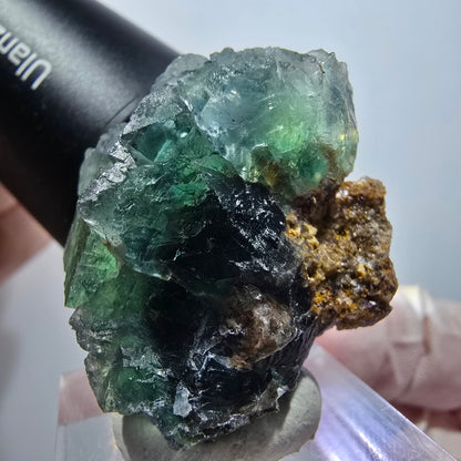 Seltene Phantom Fluorit Würfel Stufe, grün Okorusu, Namibia 33*26*22mm #13333